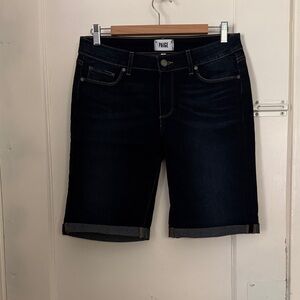 PAIGE Women's Deep Indigo Jean Shorts